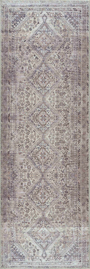 Barny Tan Flat Pile Washable Area Rug