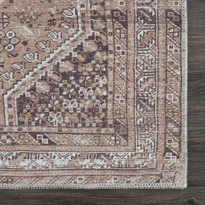 Barny Brown Flat Pile Washable Rug