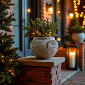 Linden Concrete Vessel in Rustic Umber, 8"D X 6"H