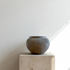 Linden Concrete Vessel in Rustic Umber, 8"D X 6"H