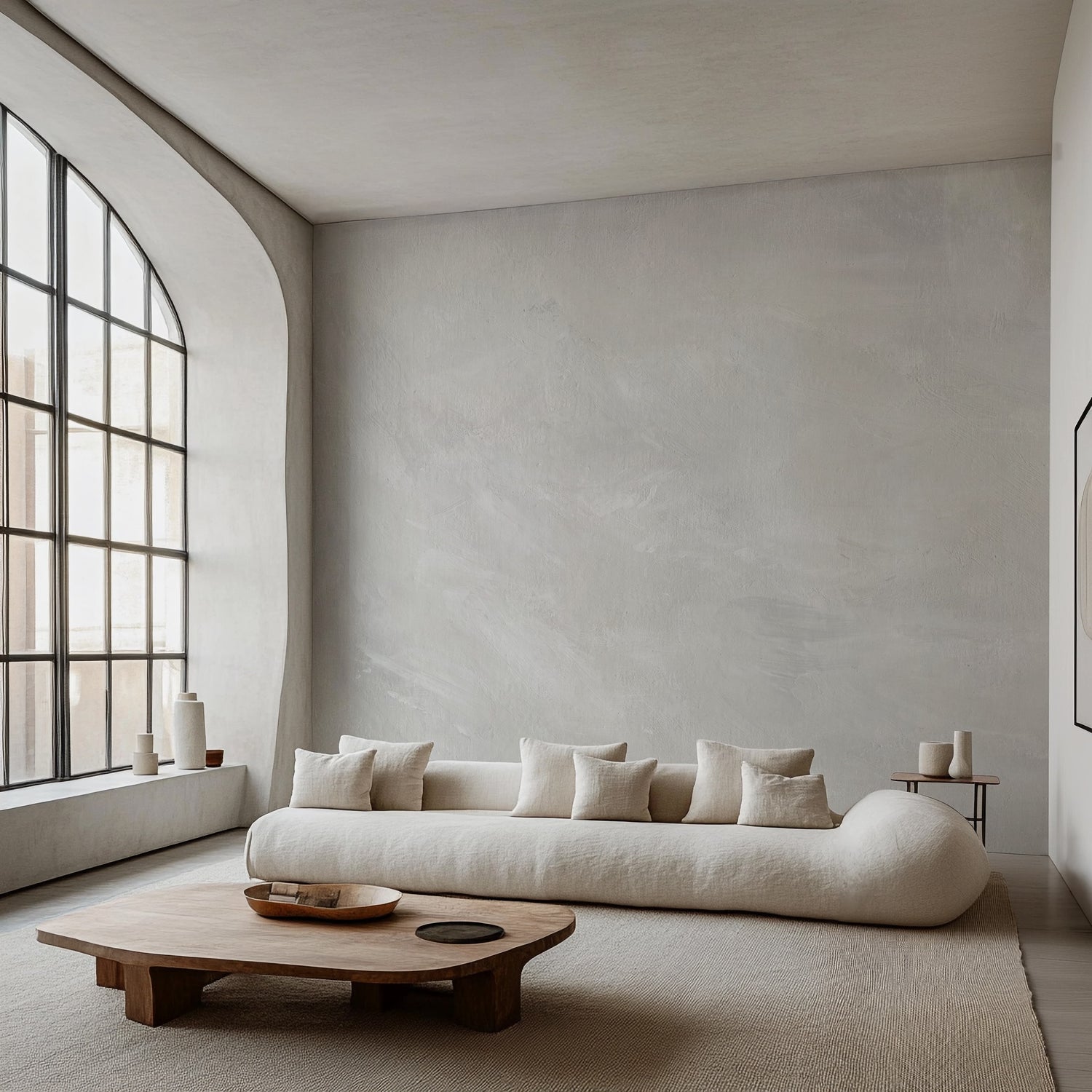 Modern Limewash Wallpaper - Soft Faux Plaster Wall Mural