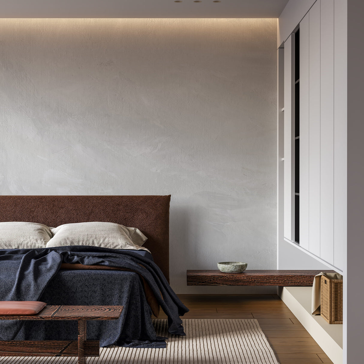 Modern Limewash Wallpaper - Soft Faux Plaster Wall Mural