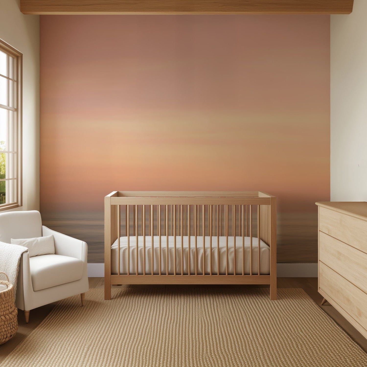 Abstract Sunset Ocean Wallpaper Mural