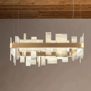Alabaster Acropolis Square Chandelier