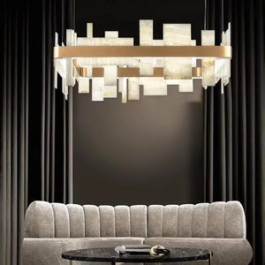 Alabaster Acropolis Square Chandelier