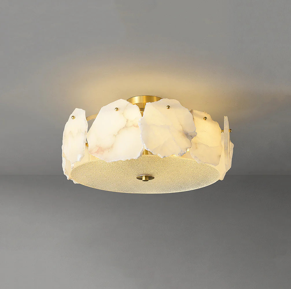 Alabaster Artze Brass Ceiling Light