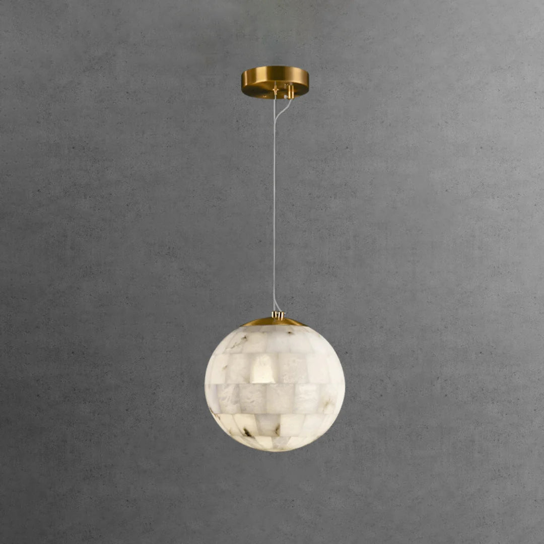 Alabaster Ball Pendant Light