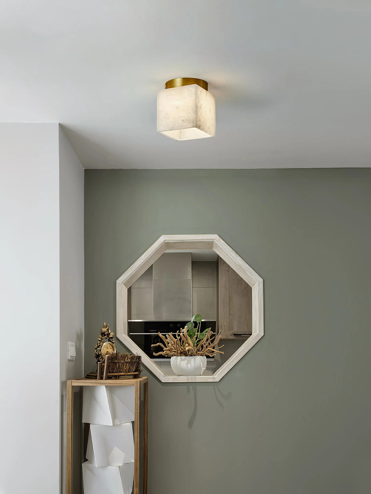 Alabaster Budnick Square Ceiling Light