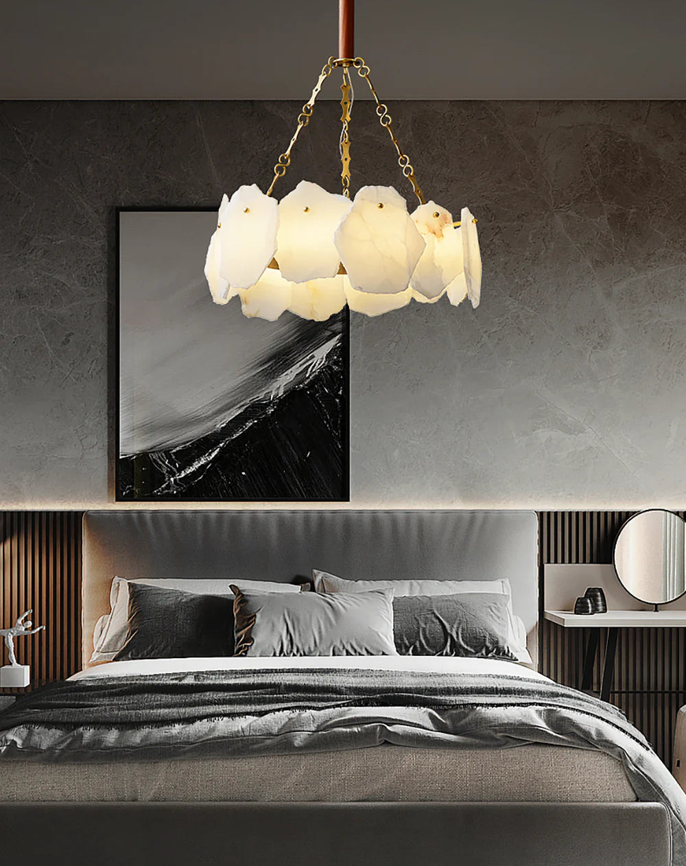 Alabaster Burton Round Chandelier