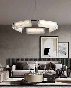 Delia Rectangular Alabaster Chandelier