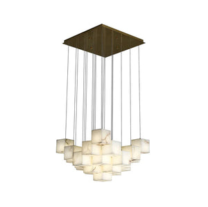 Alabaster Cube Box Chandelier