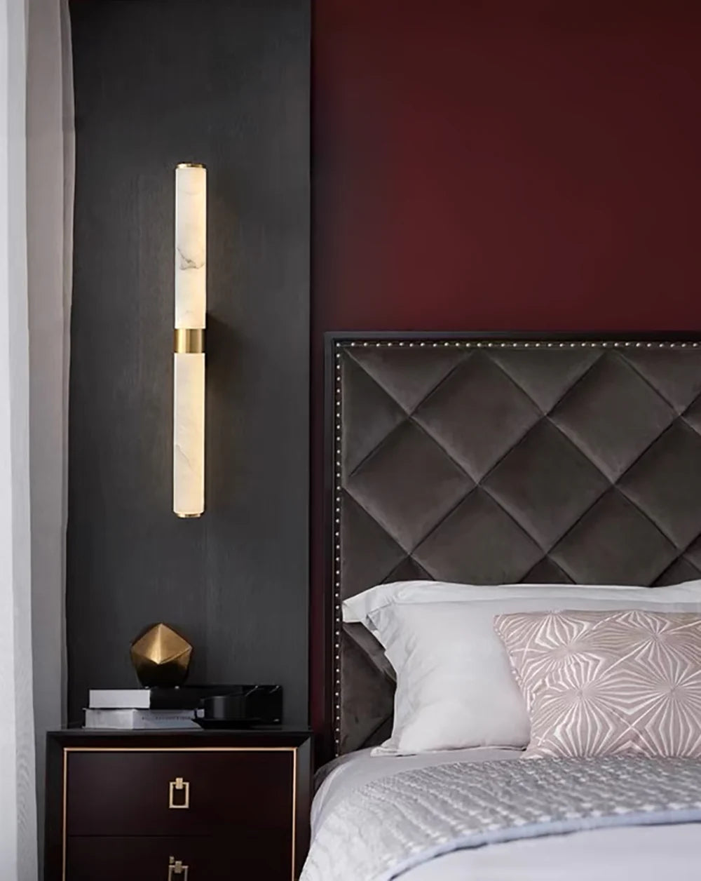 Cylindrical Alabaster Line Wall Light