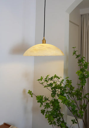 Alabaster Dome Pendant Light