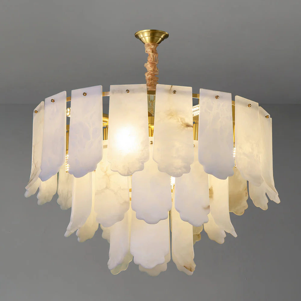 Alabaster Elba Brass Chandelier
