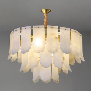Alabaster Elba Brass Chandelier
