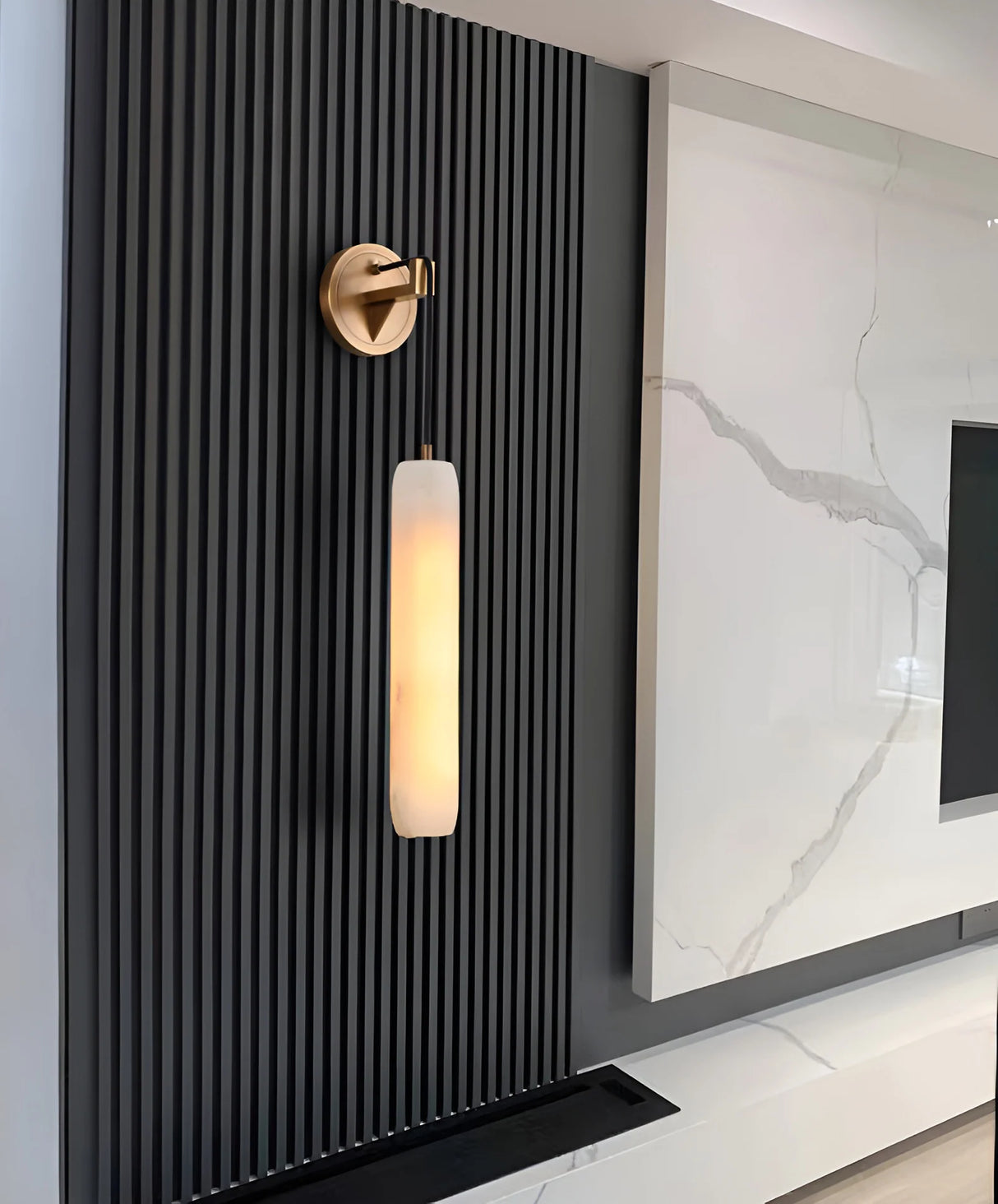 Alabaster Flute Wall Lamp