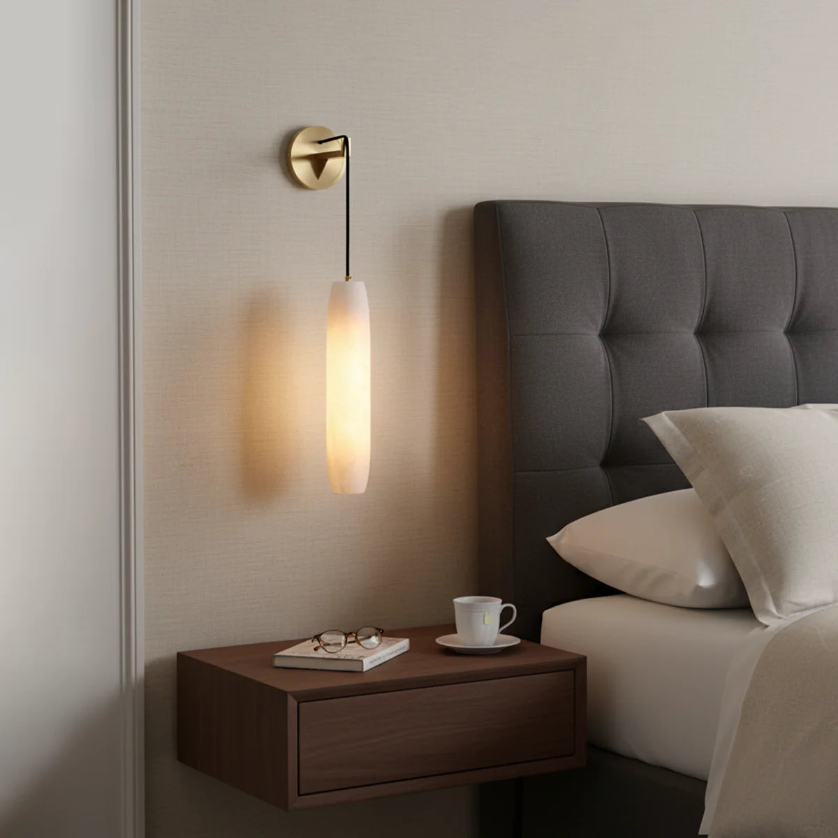 Alabaster Flute Wall Lamp