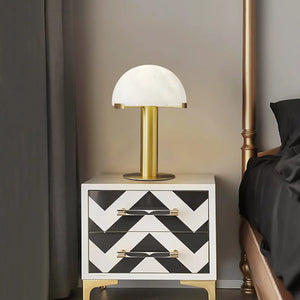 Hemispherical Alabaster Table Lamp