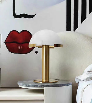 Hemispherical Alabaster Table Lamp
