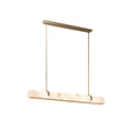 Alabaster Linear Brass Chandelier