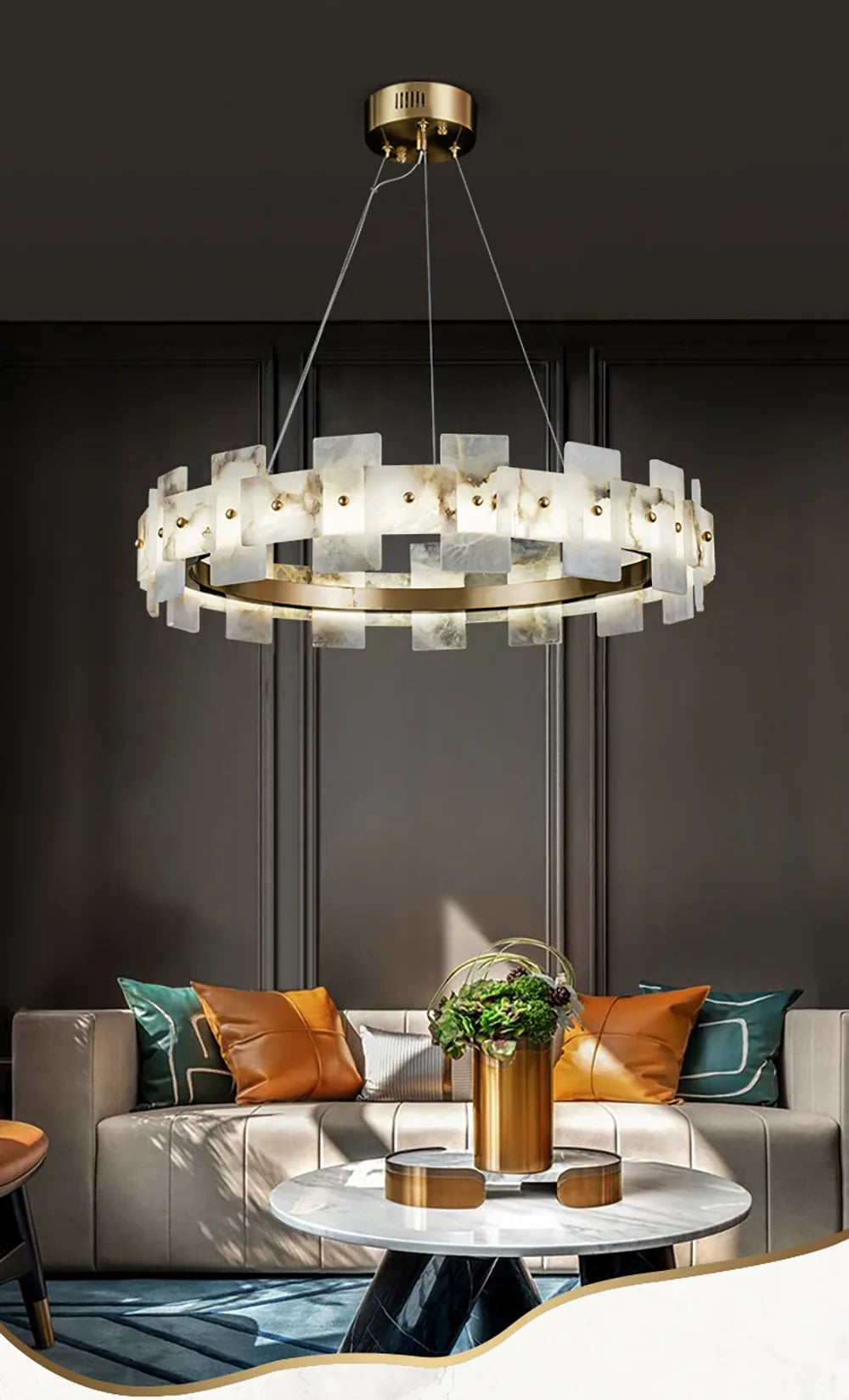 Alabaster Luxury Halo Chandelier