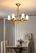 Alabaster Luxury Moonshade Brass Chandelier