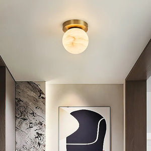 Alabaster Melange Brass Ceiling Light