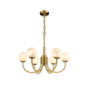 Alabaster Modern Brass Chandelier