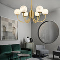 Alabaster Modern Brass Chandelier