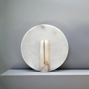 Alabaster Modern Disc Table Lamp