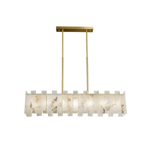 Alabaster Rectangular Linear Chandelier