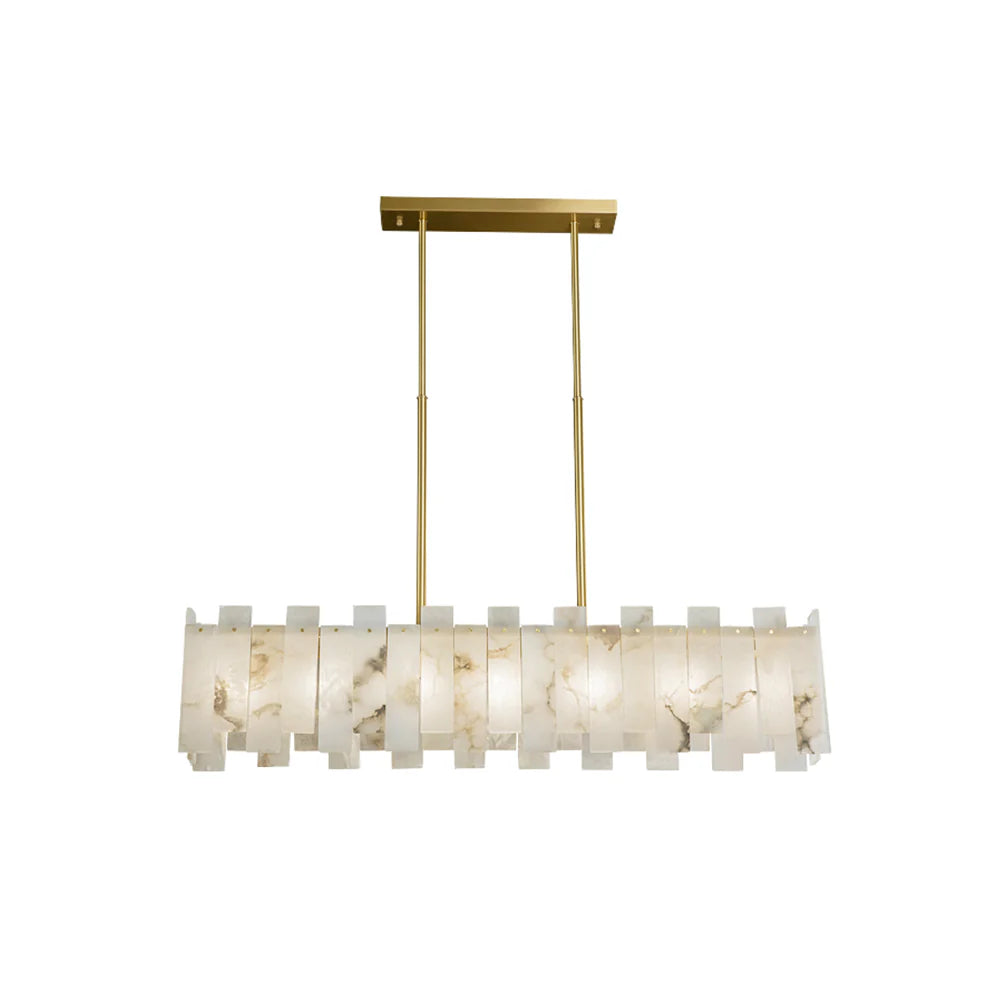 Alabaster Rectangular Linear Chandelier