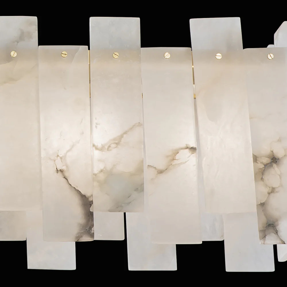 Alabaster Rectangular Linear Chandelier