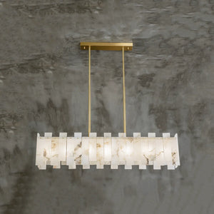 Alabaster Rectangular Linear Chandelier