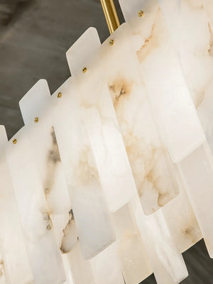 Alabaster Rectangular Linear Chandelier