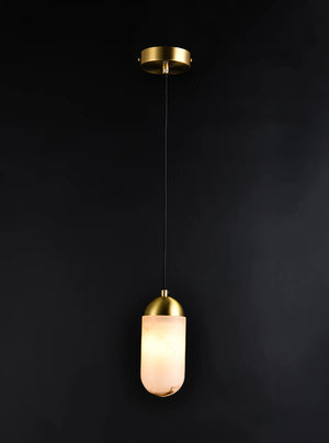 Alabaster Moonshade Copper Pendant Lamp