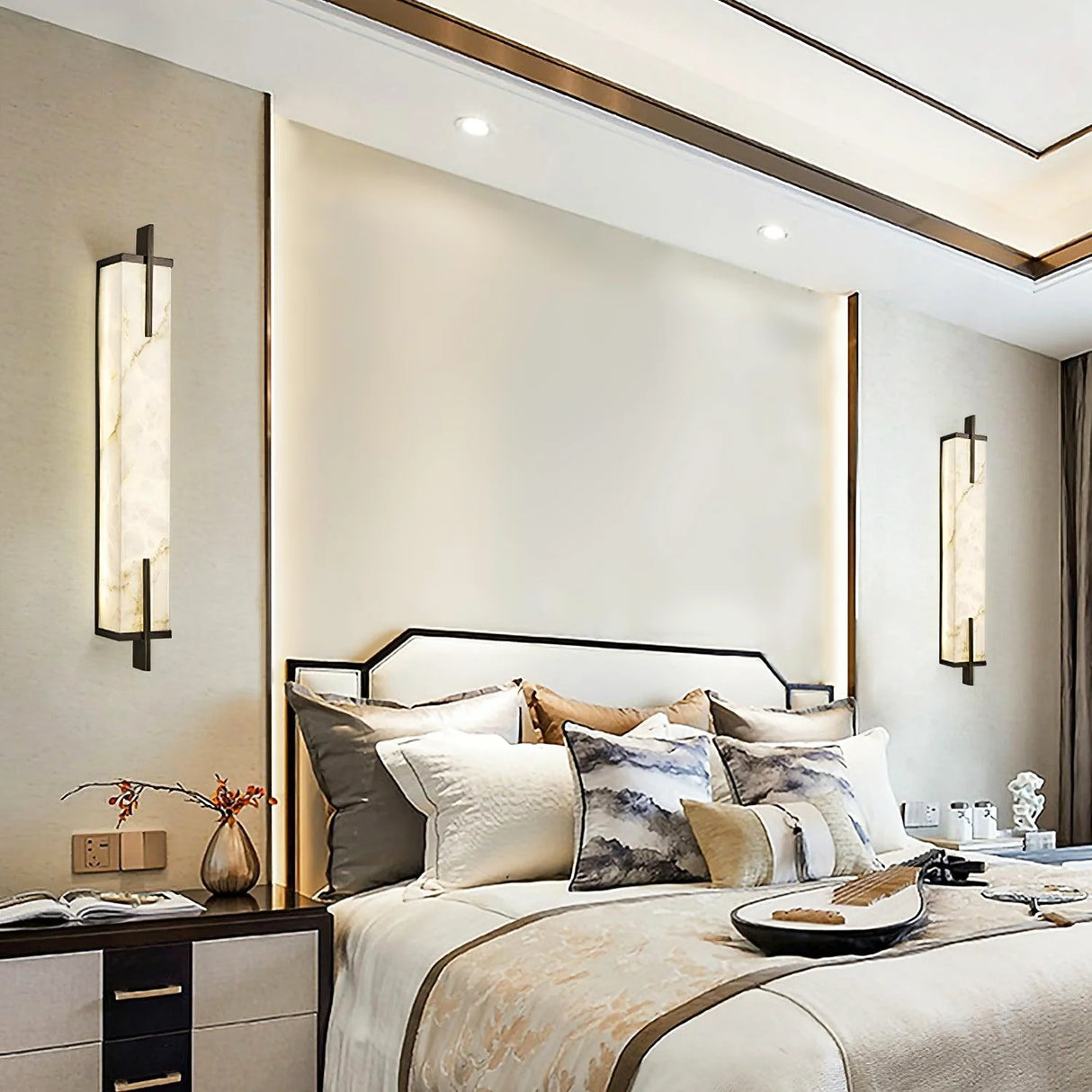 Alabaster Rectangle Calliope Wall Sconce