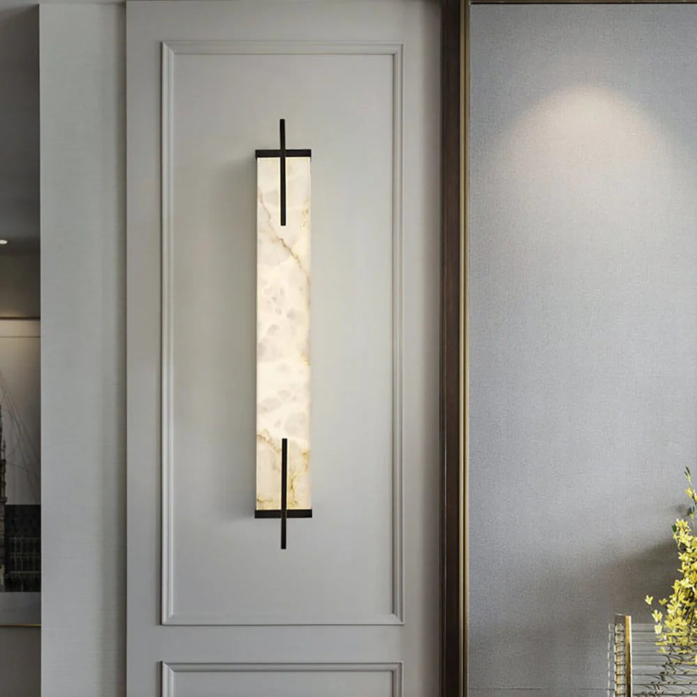Alabaster Rectangle Calliope Wall Sconce