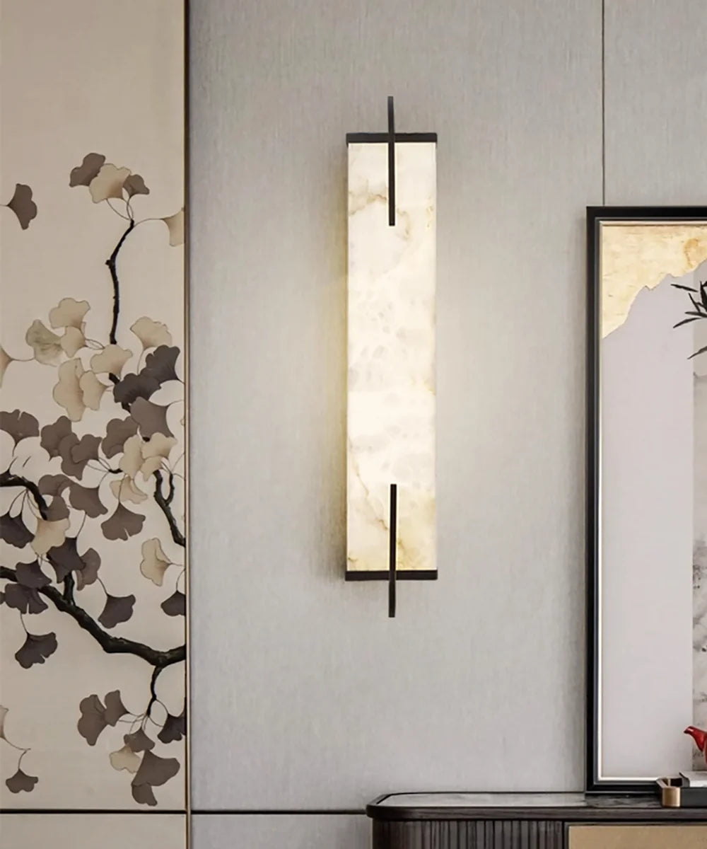 Alabaster Rectangle Calliope Wall Sconce