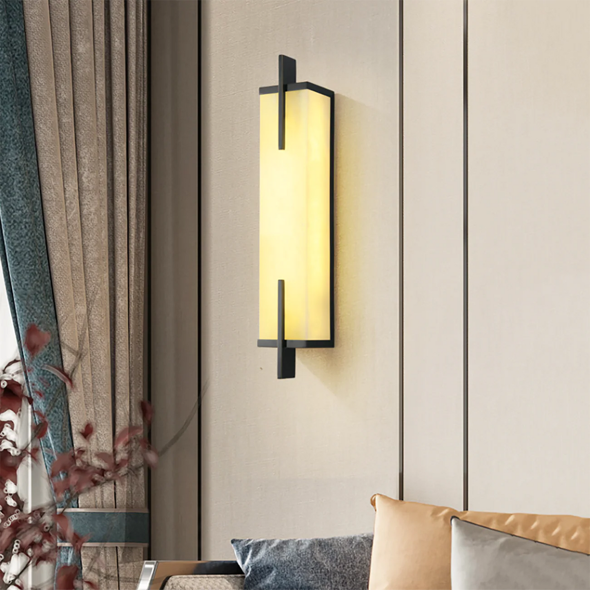 Alabaster Rectangle Calliope Wall Sconce