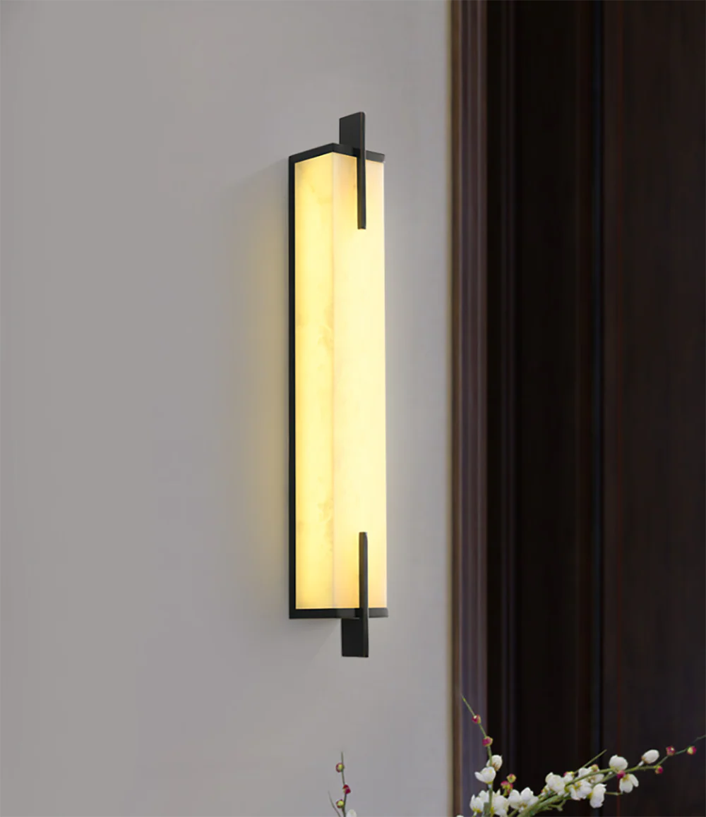 Alabaster Rectangle Calliope Wall Sconce