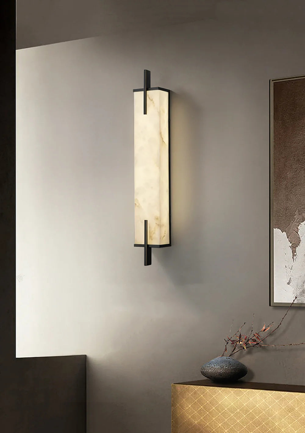 Alabaster Rectangle Calliope Wall Sconce