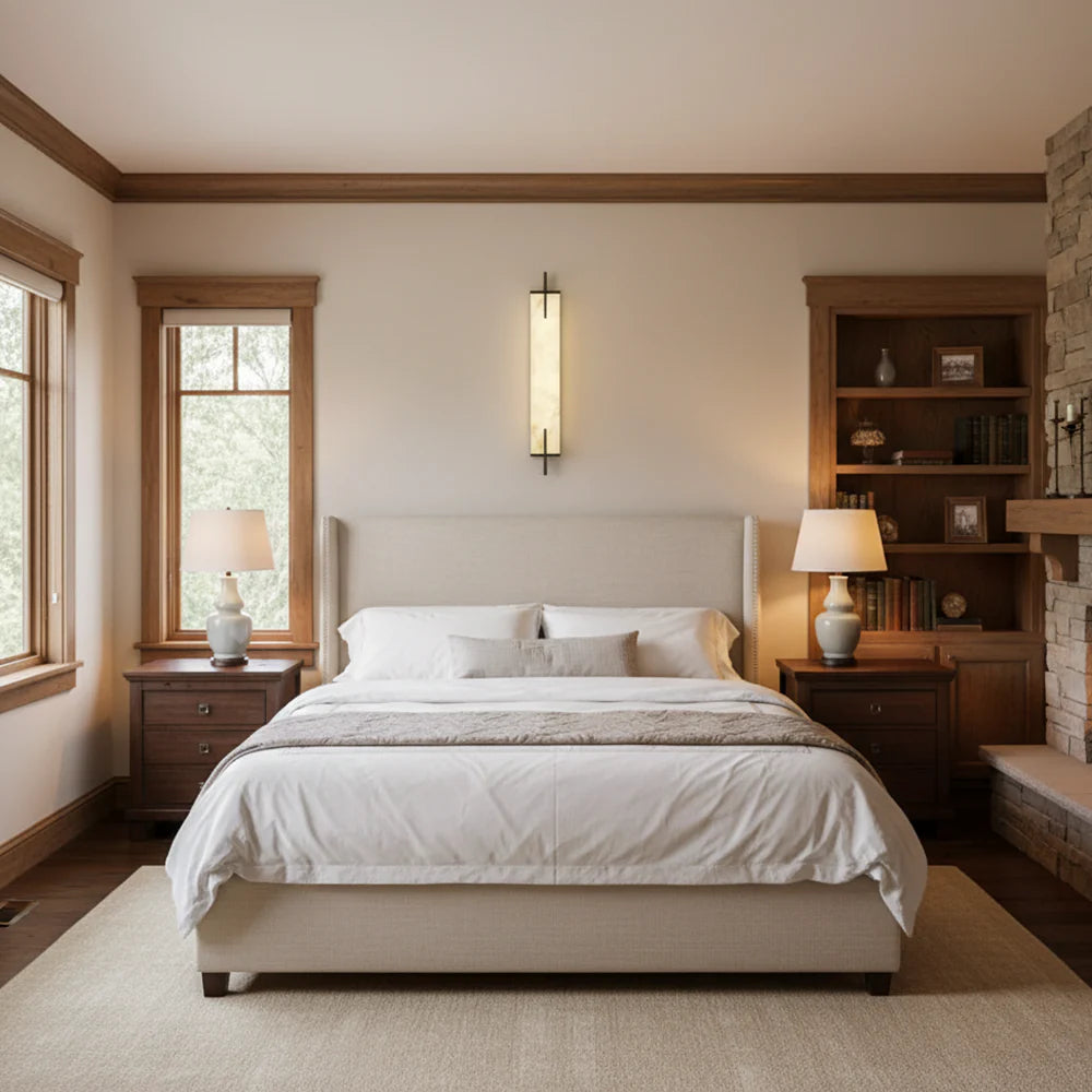 Alabaster Rectangle Calliope Wall Sconce