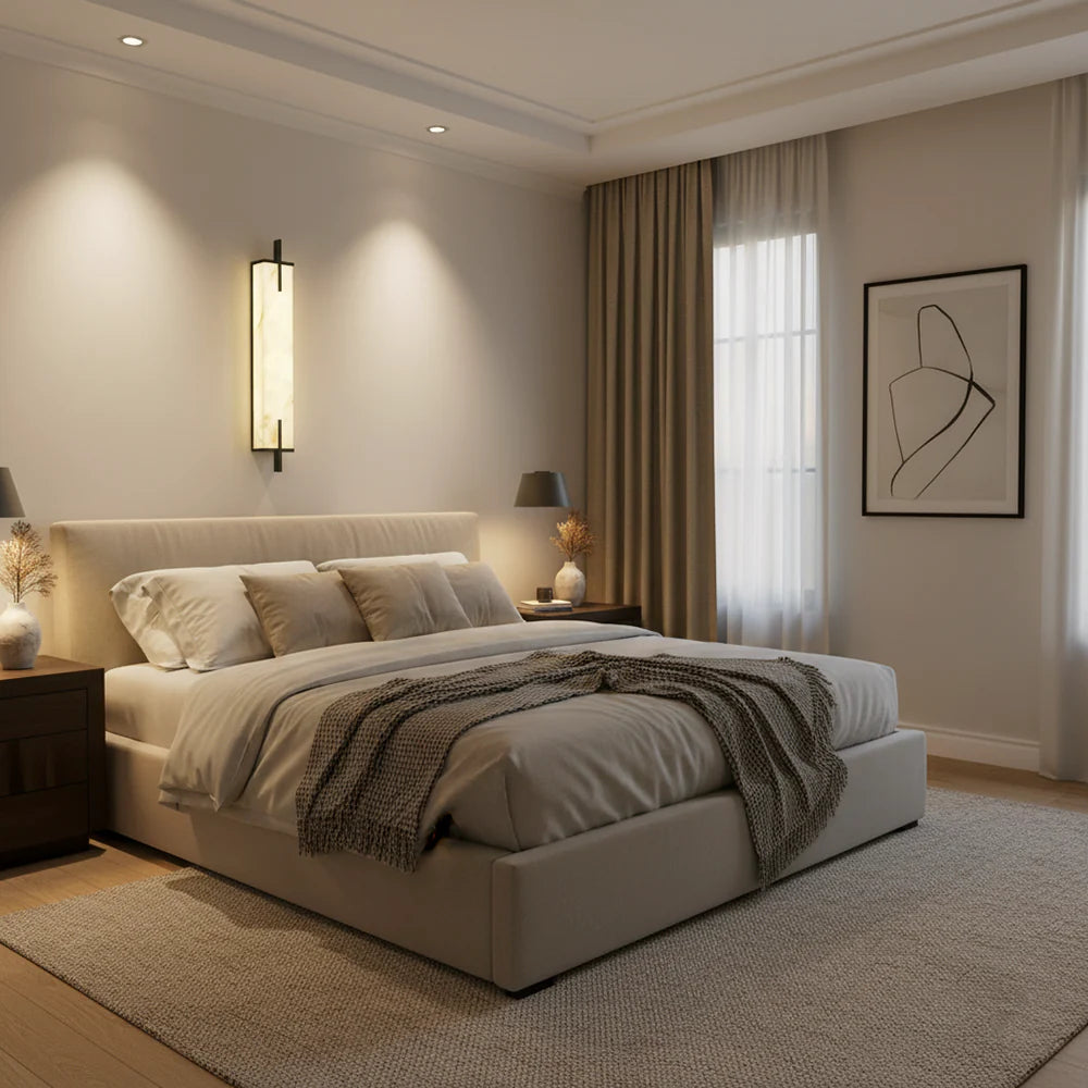 Alabaster Rectangle Calliope Wall Sconce