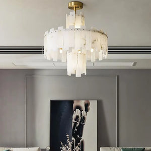 Alabaster Regina Modern Round Chandelier