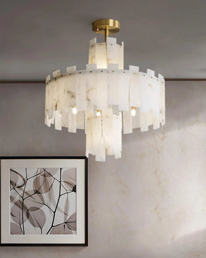 Alabaster Regina Modern Round Chandelier
