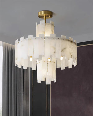 Alabaster Regina Modern Round Chandelier