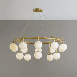 Alabaster Sphere Ring Chandelier