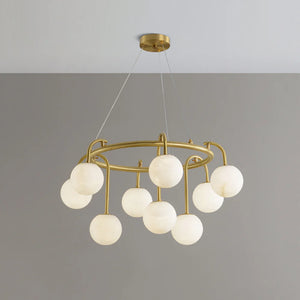 Alabaster Sphere Ring Chandelier
