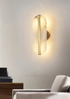 Alabaster Stone Brass Wall Lamp